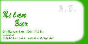 milan bur business card